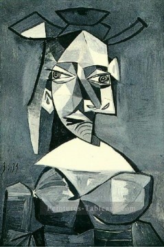 Buste de Femme au chapeau 3 1939 cubisme Pablo Picasso Peinture à l'huile